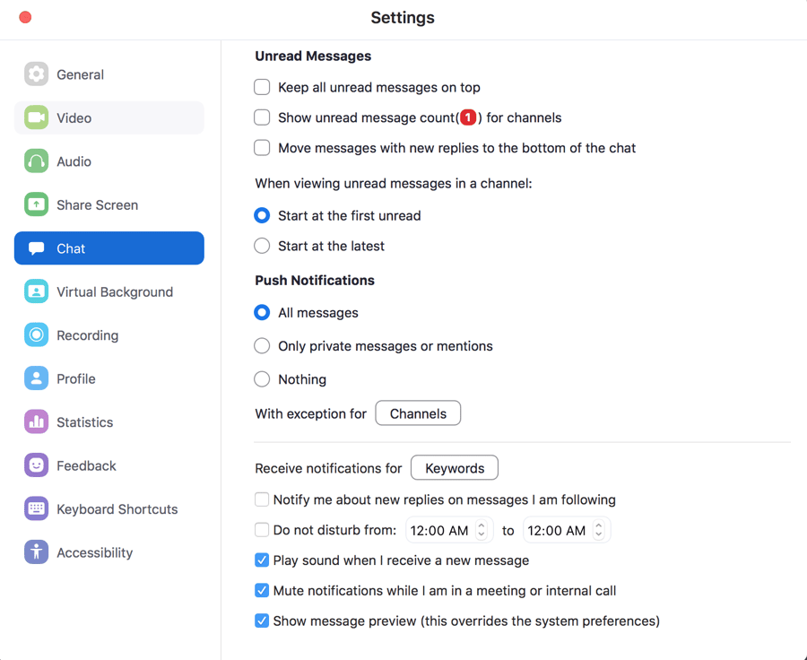 Virtual Conference Relevant Keyword Setup
